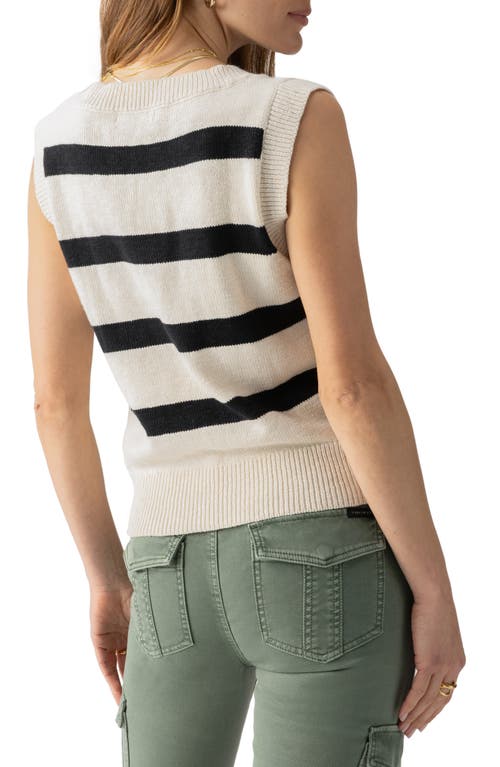 Shop Sanctuary Stripe Sleeveless Cotton Sweater In Eco Natural/black Stripe