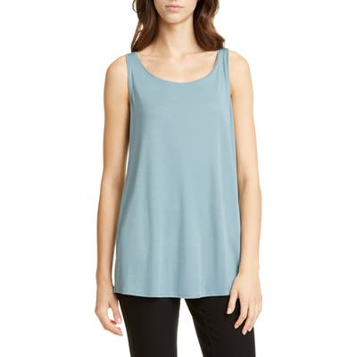 Eileen Fisher Scoop Neck Tencel Lyocell Tunic Tank, Blue