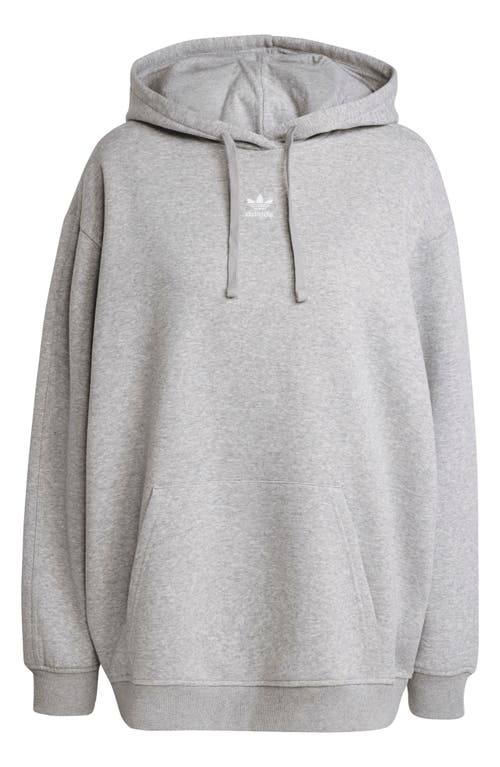 Shop Adidas Originals Adidas Trefoil Essentials Oversized Lifestyle Hoodie In Medium Grey Heather