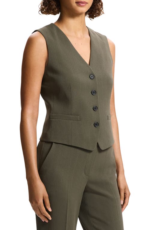 Shop Theory Notch Detail Vest In Dark Olive