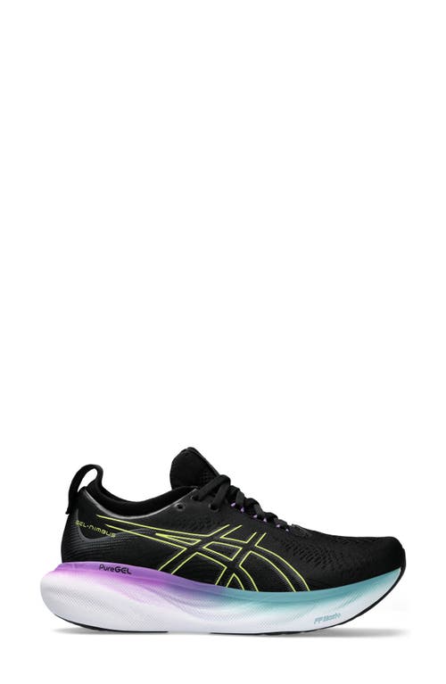 ASICS® GEL-NIMBUS® 25 Running Shoe in Black/Glow Yellow