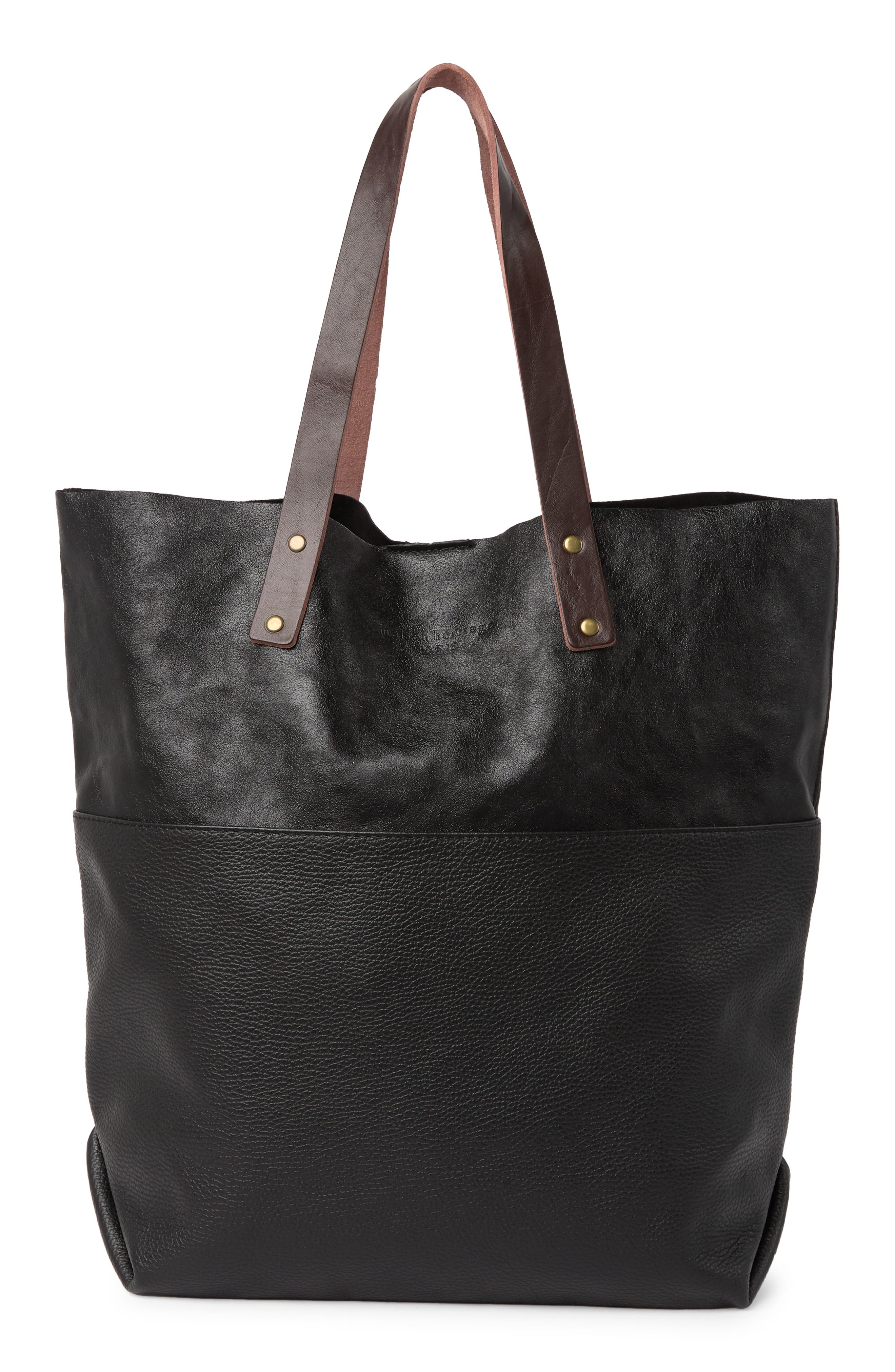 Maison Heritage Alon Leather Tote In Brown Overflow