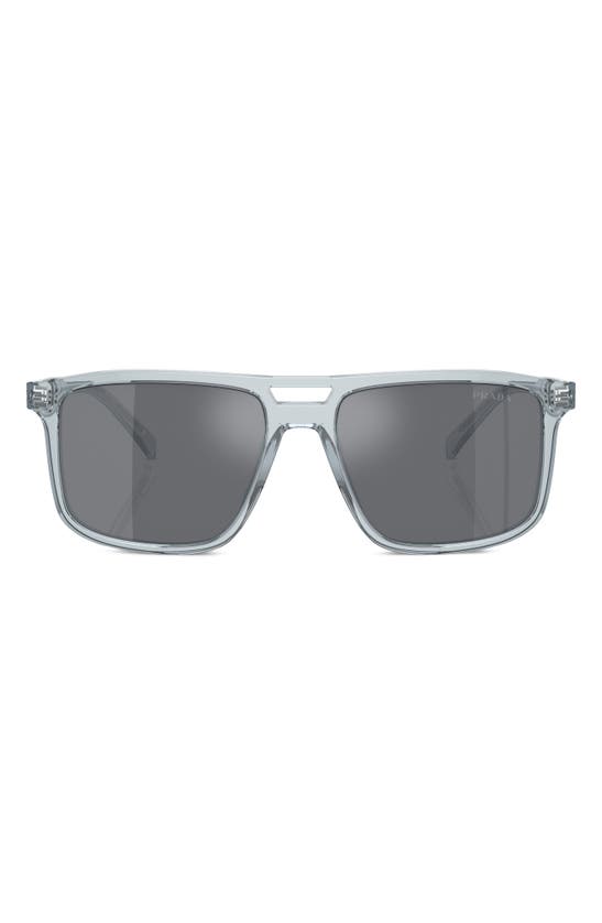 Shop Prada 58mm Rectangular Sunglasses In Grey