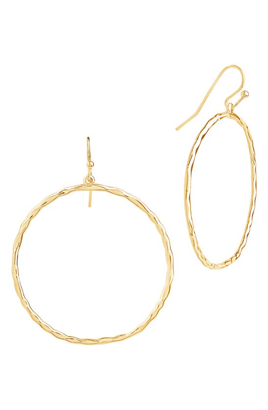 Sterling Forever Circle Drop Earrings In Gold