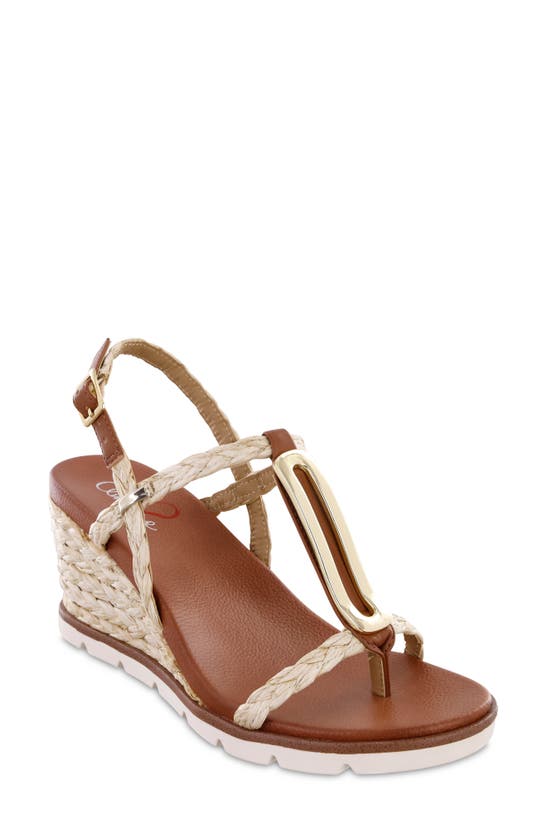 Mia Amore Tyrah Wedge Sandal In Natural