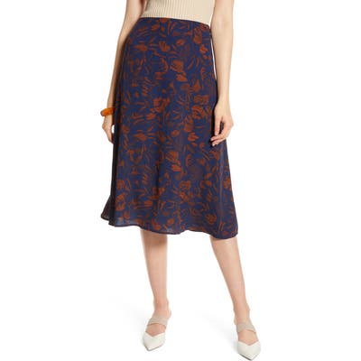 Halogen Midi Skirt, Blue
