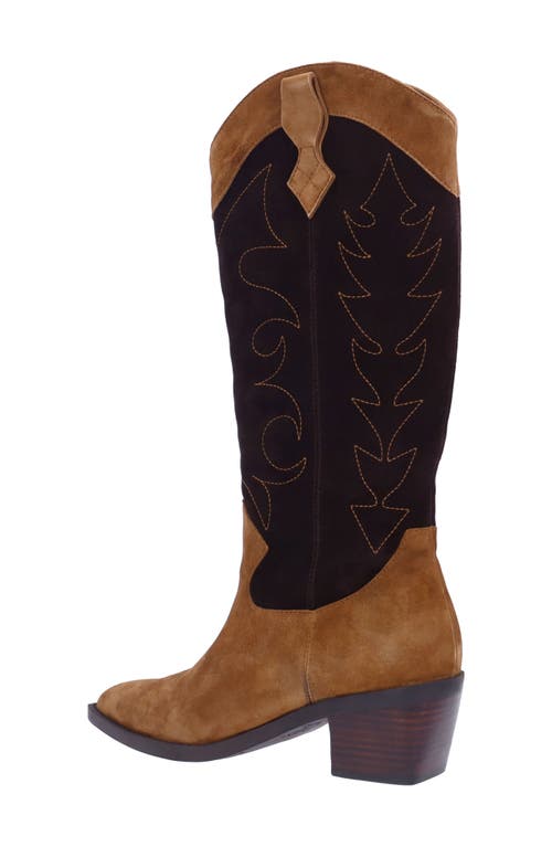 Shop L'amour Des Pieds Veera Western Boot In Coffee/chocolate