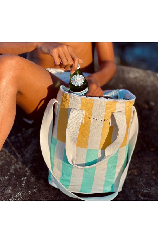 Shop Sunnylife Rio Sun Drinks Cooler Bag In White Multi