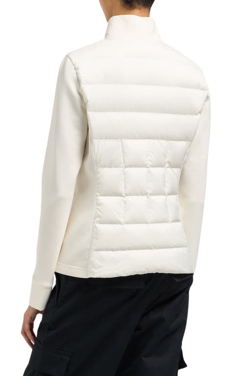 Shop Moose Knuckles Naomi 800 Fill Power Down Hybrid Jacket In Plaster