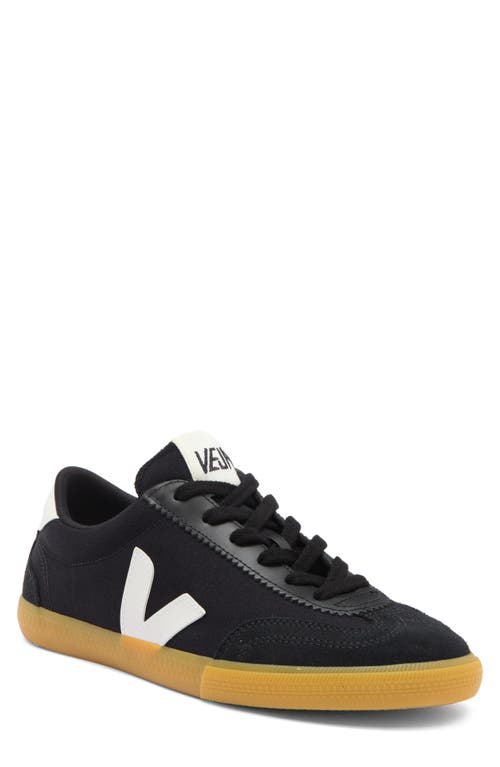 Shop Veja Volley Canvas Sneaker In Black/white/natural