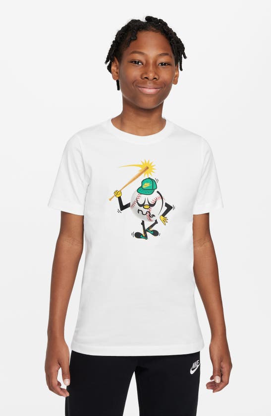 Nike Kids' Sportswear Cotton T-shirt In White