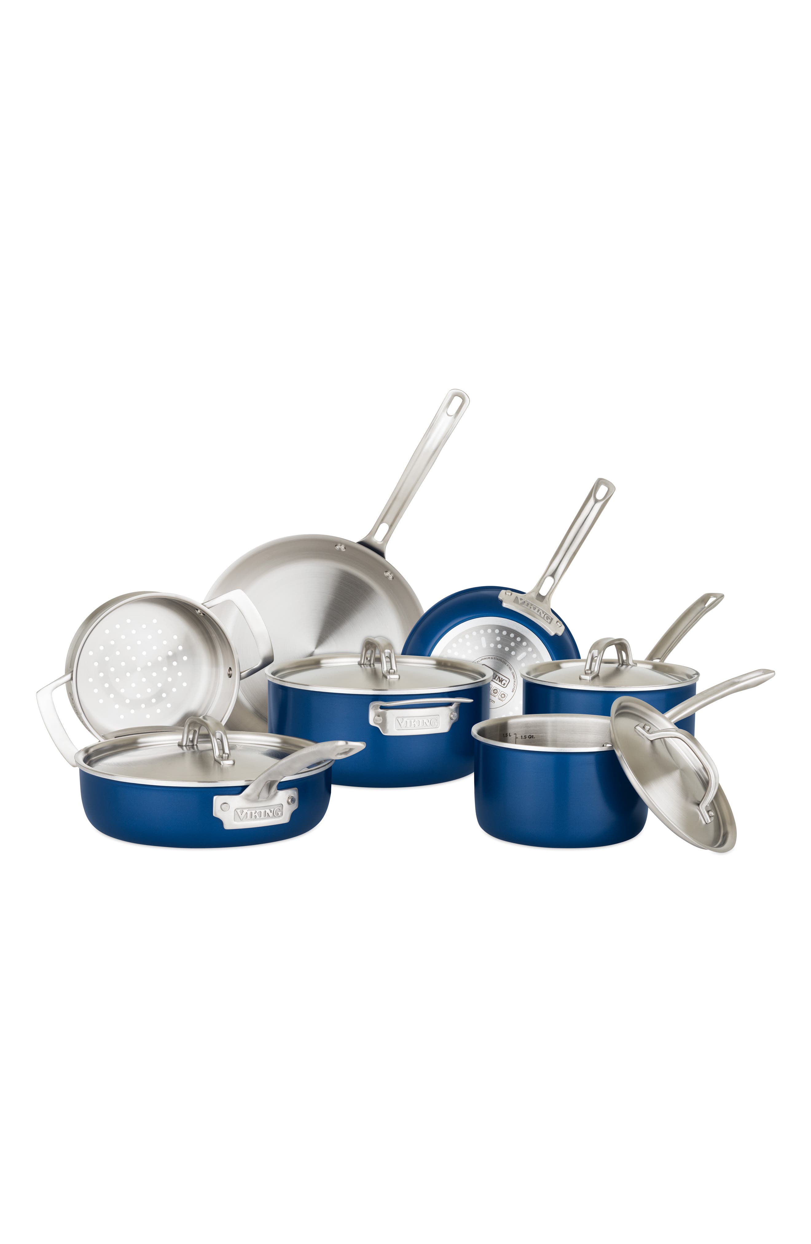 Viking 2-ply 11-piece Cookware Set In Blue