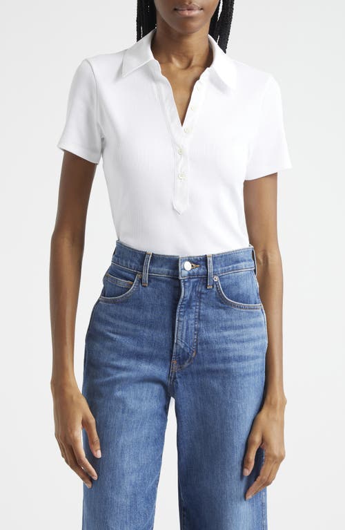 Shop Veronica Beard Kearney Stretch Cotton Polo In White