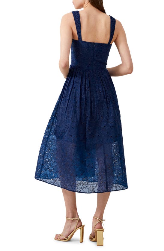 Shop French Connection Embroidered Lace Dress In Midnight Blue