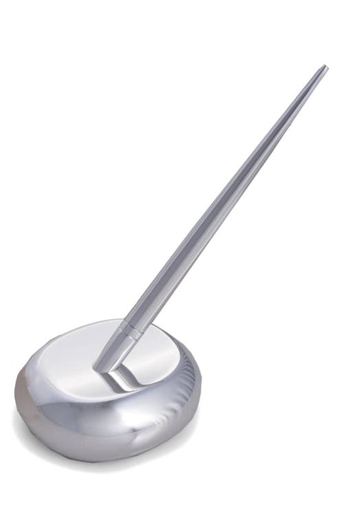 Oval Pen Stand in Silver