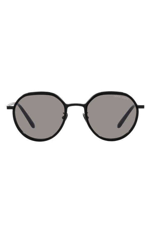49mm Polarized Round Sunglasses in Matte Black