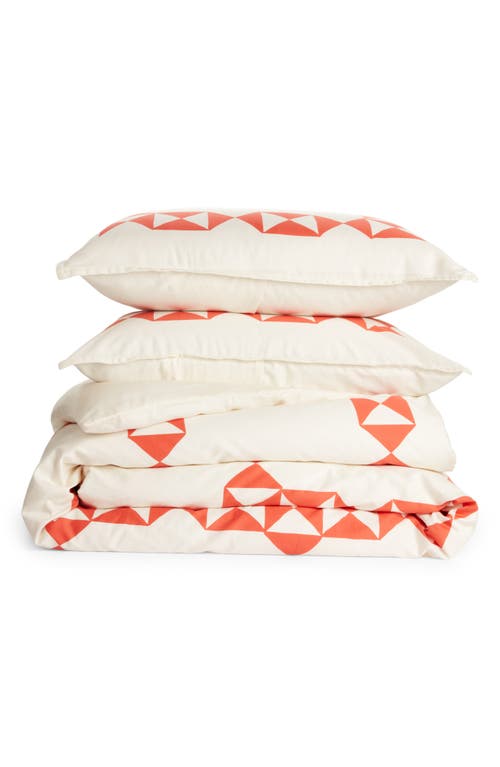 Shop Dusen Dusen Hourglass Duvet Cover & Sham Set In Ivory/orange