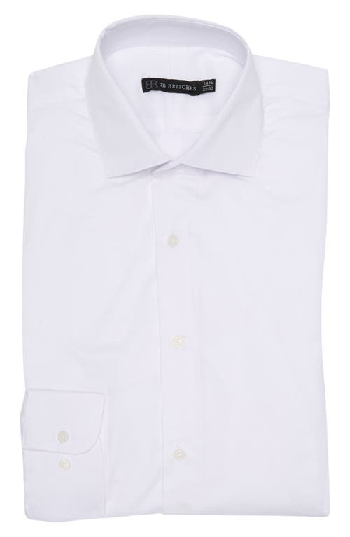 Yarn-Dyed Solid Dress Shirt in White