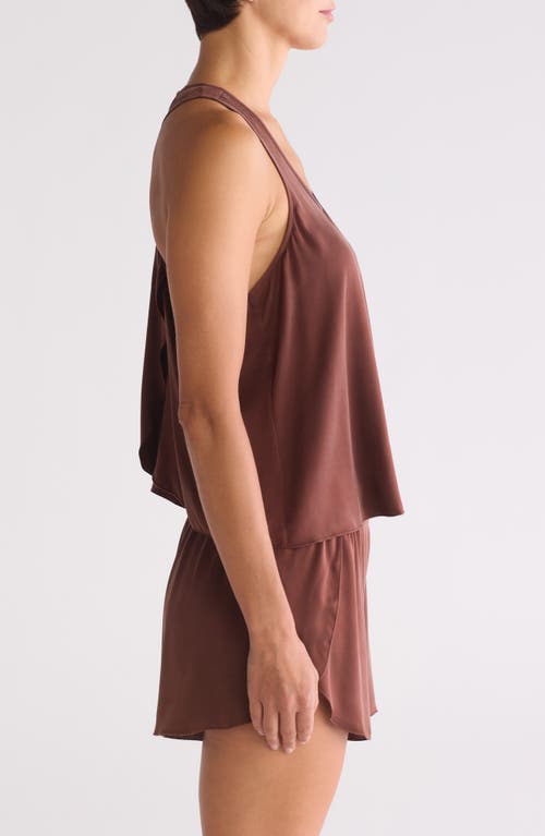 Shop Lunya Racerback Washable Silk Short Pajamas In Dozing Umber