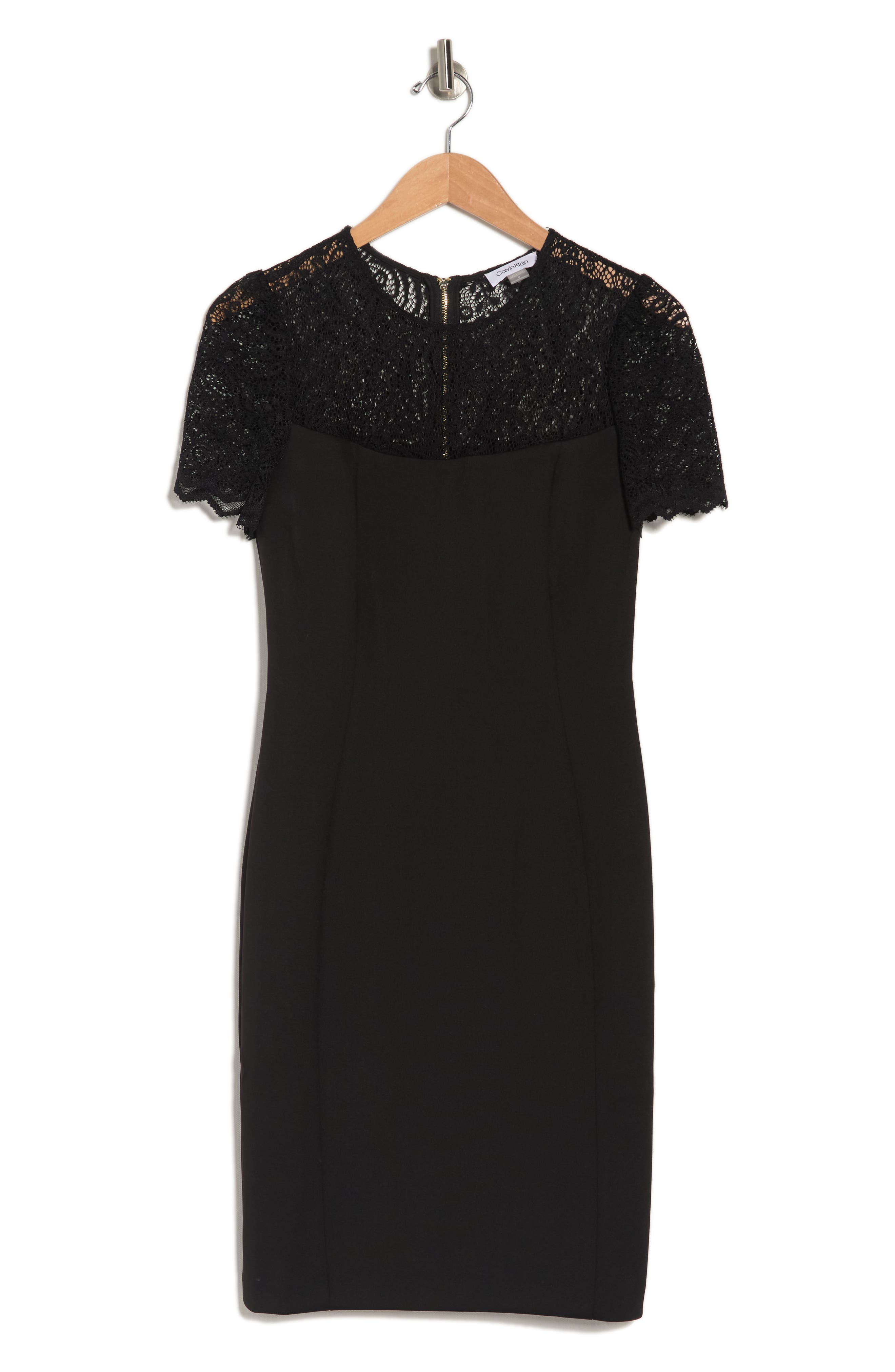 calvin klein lace yoke sheath dress