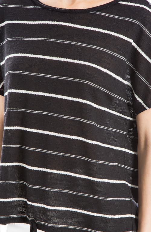 MAX STUDIO MAX STUDIO STRIPE DRAWSTRING T-SHIRT 