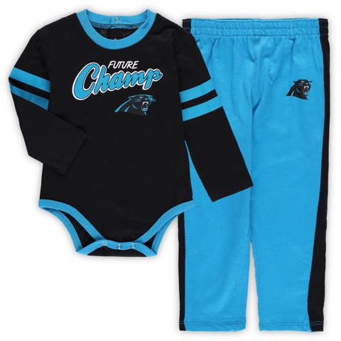 Newborn & Infant Black/Blue Carolina Panthers Too Much Love Two
