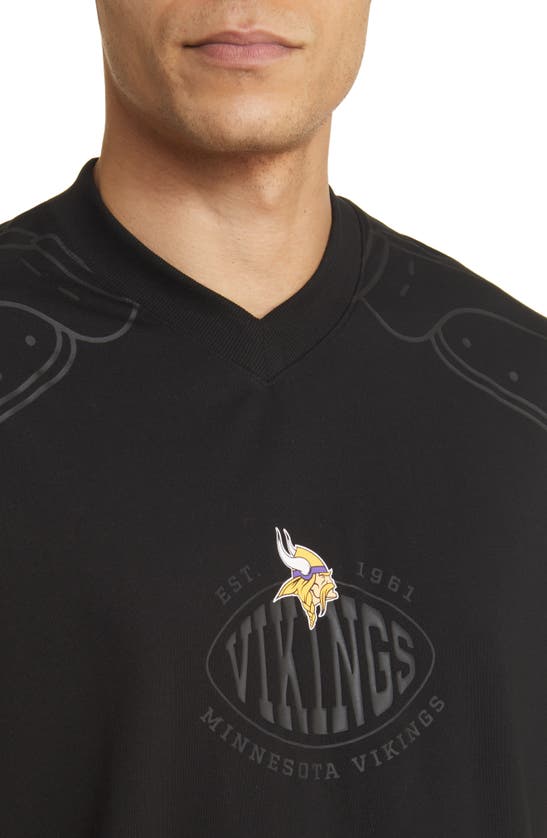 Shop Hugo Boss Boss X Nfl Tackle Graphic T-shirt In Minnesota Vikings Black