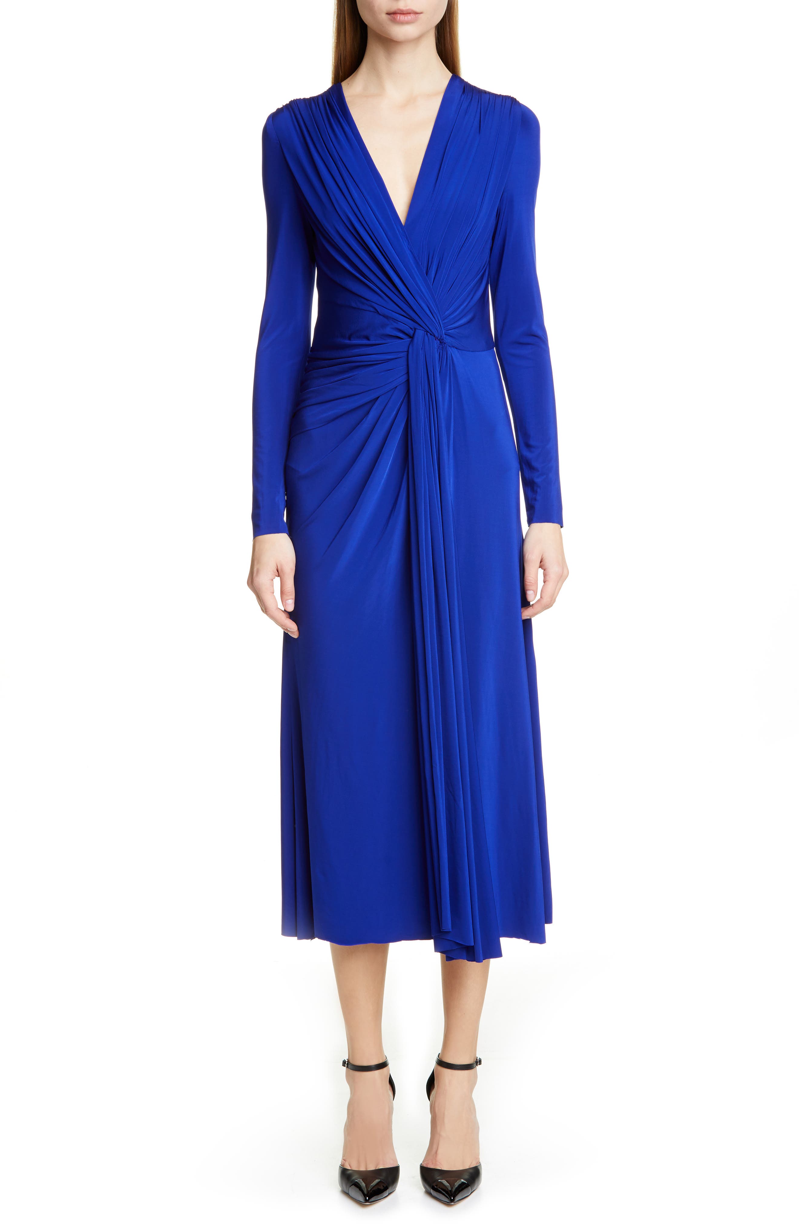 Jason Wu Collection Twist Long Sleeve Jersey Dress, Blue