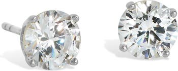 SAVVY CIE JEWELS Sterling Silver & 14K Gold Post 6mm Swarovski Crystal Embellished Stud Earrings | Nordstromrack