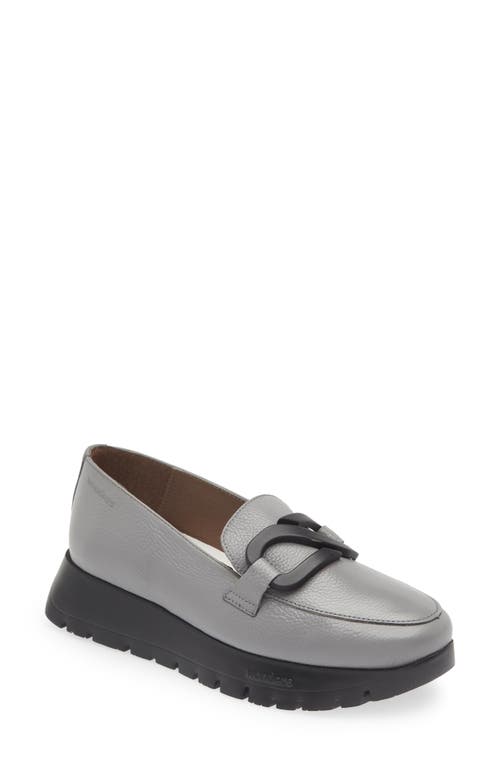 Lug Loafer in Grey Tumbled Leather