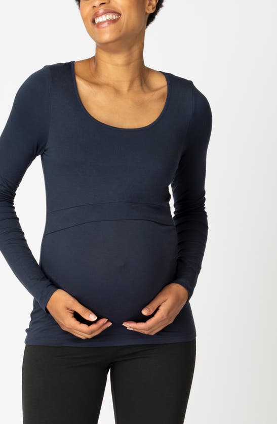 Shop Seraphine Assorted 2-pack Maternity/nursing Tops In Navy/grey