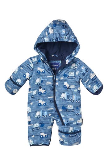 Wippette Trucks Fleece Lined Pram In Faded Denim