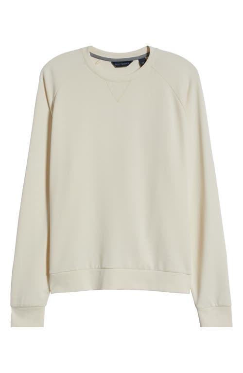 Scott Barber V-stitch Performance Crewneck Sweatshirt In Off White