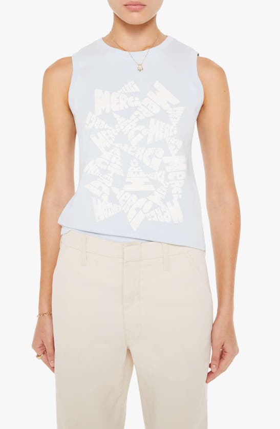 Shop Mother The Strong And Silent Type Sleeveless Graphic T-shirt In Merci Merci