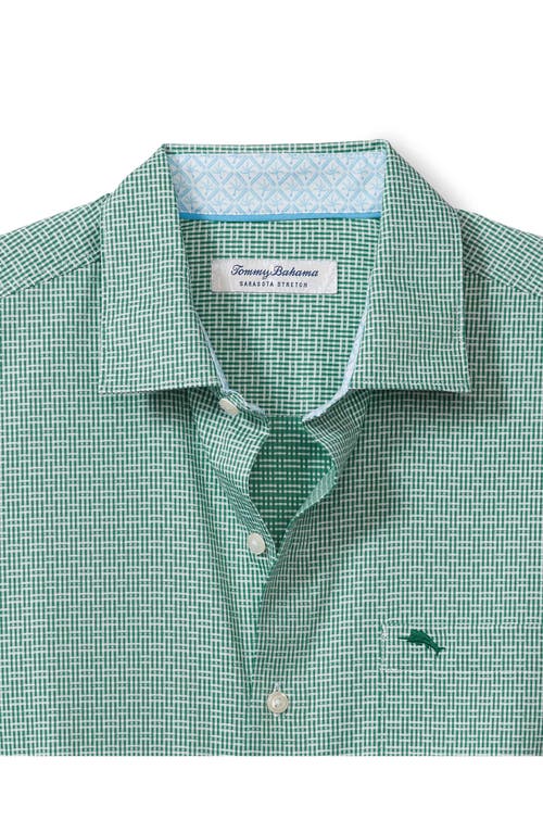 Shop Tommy Bahama Sarasota Stretch Ventura Islandzone® Stripe Stretch Button-up Shirt In Aruba