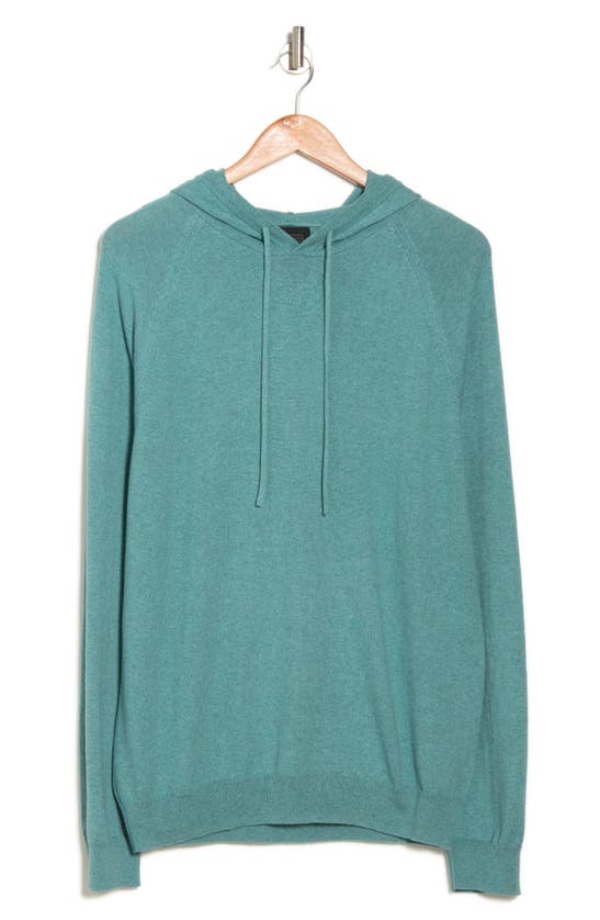 14th & Union 14th And Union Cotton Cashmere Trim Fit Sweater Hoodie In Green Seaglass