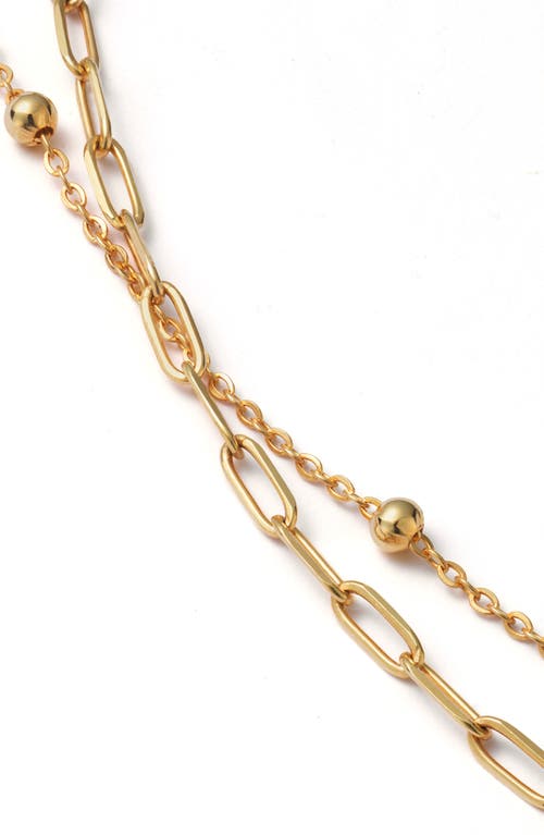 Ana Luisa 10k Gold Paperclip And Satelitte Necklace In Gold
