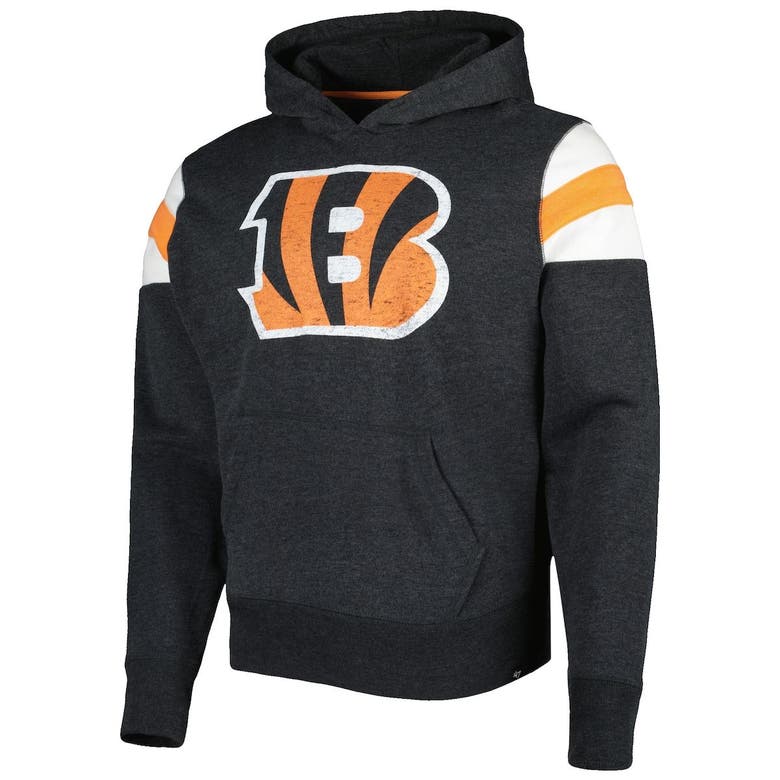 '47 Black Cincinnati Bengals Premier Nico Pullover Hoodie Heather Black