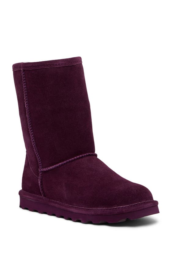 Bearpaw Elle Genuine Shearling Waterproof Boot In Plum