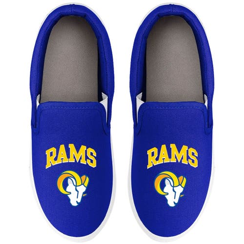 Women's FOCO Los Angeles Rams Big Logo Slip-On Sneakers in Navy
