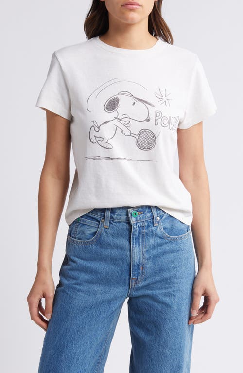 Re/Done Snoopy Tennis Graphic T-Shirt Vintage White at Nordstrom,