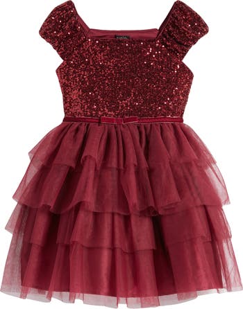 New MINI BODEN Girls Sparkle Overlay Star Red Tulle Dress