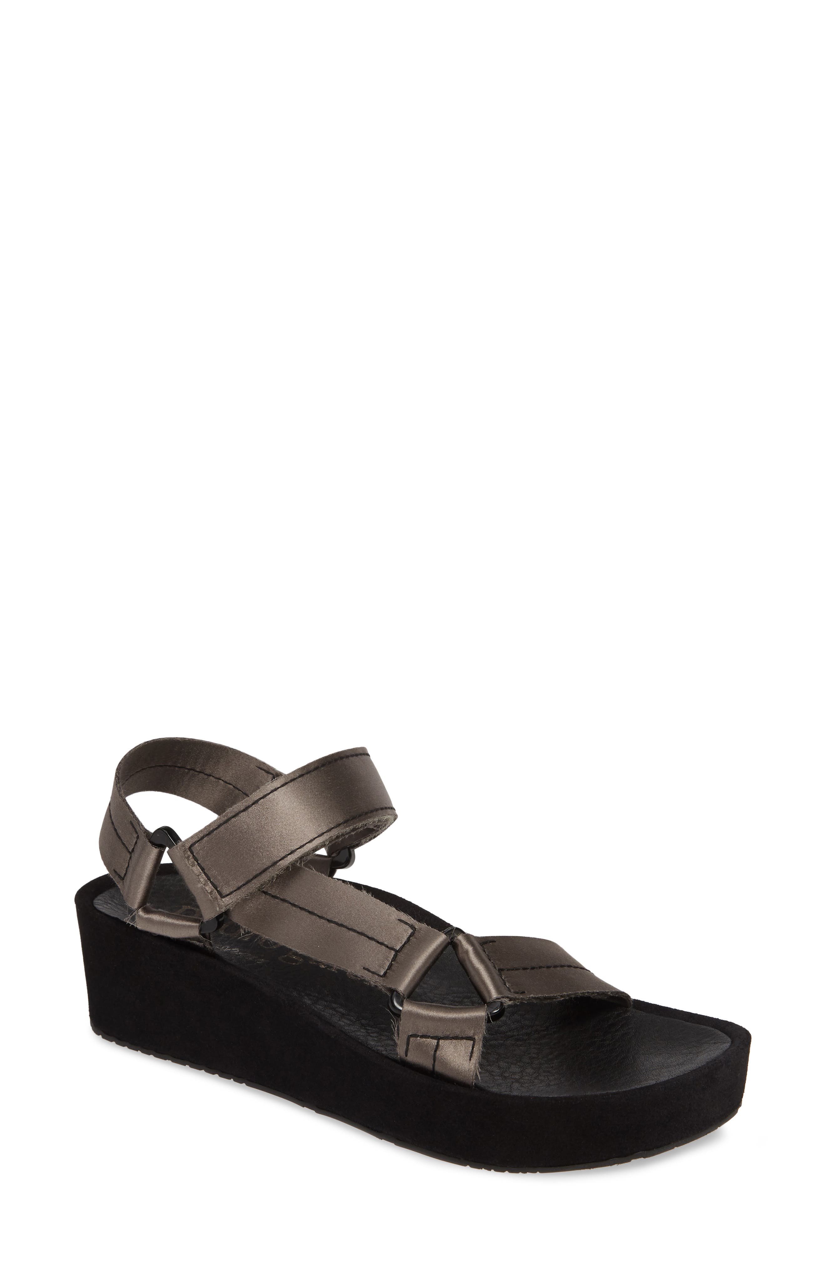 Pedro Garcia Luze Strappy Wedge Sandal - Metallic