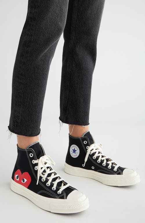 Shop Comme Des Garçons Play X Converse Chuck Taylor® Hidden Heart High Top Sneaker In Black