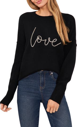 CeCe Love Beaded Crewneck Sweater | Nordstrom