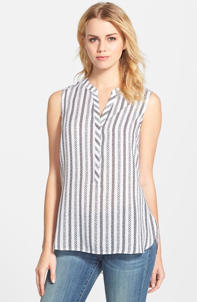 Foxcroft 'Safari Stripe' Sleeveless Tencel® Shirt (Petite) | Nordstrom
