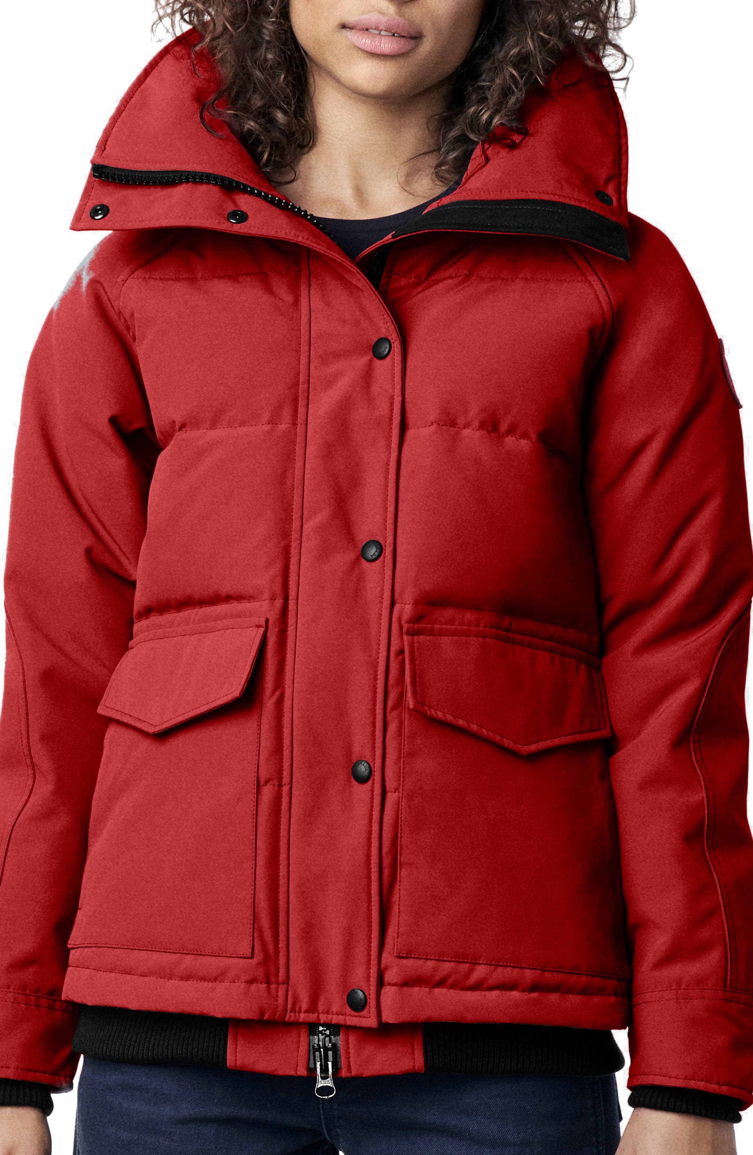 Canada Goose Deep Cove Arctic Tech Water Resistant 625 Fill Power Down Bomber Jacket, (14-16) - Red