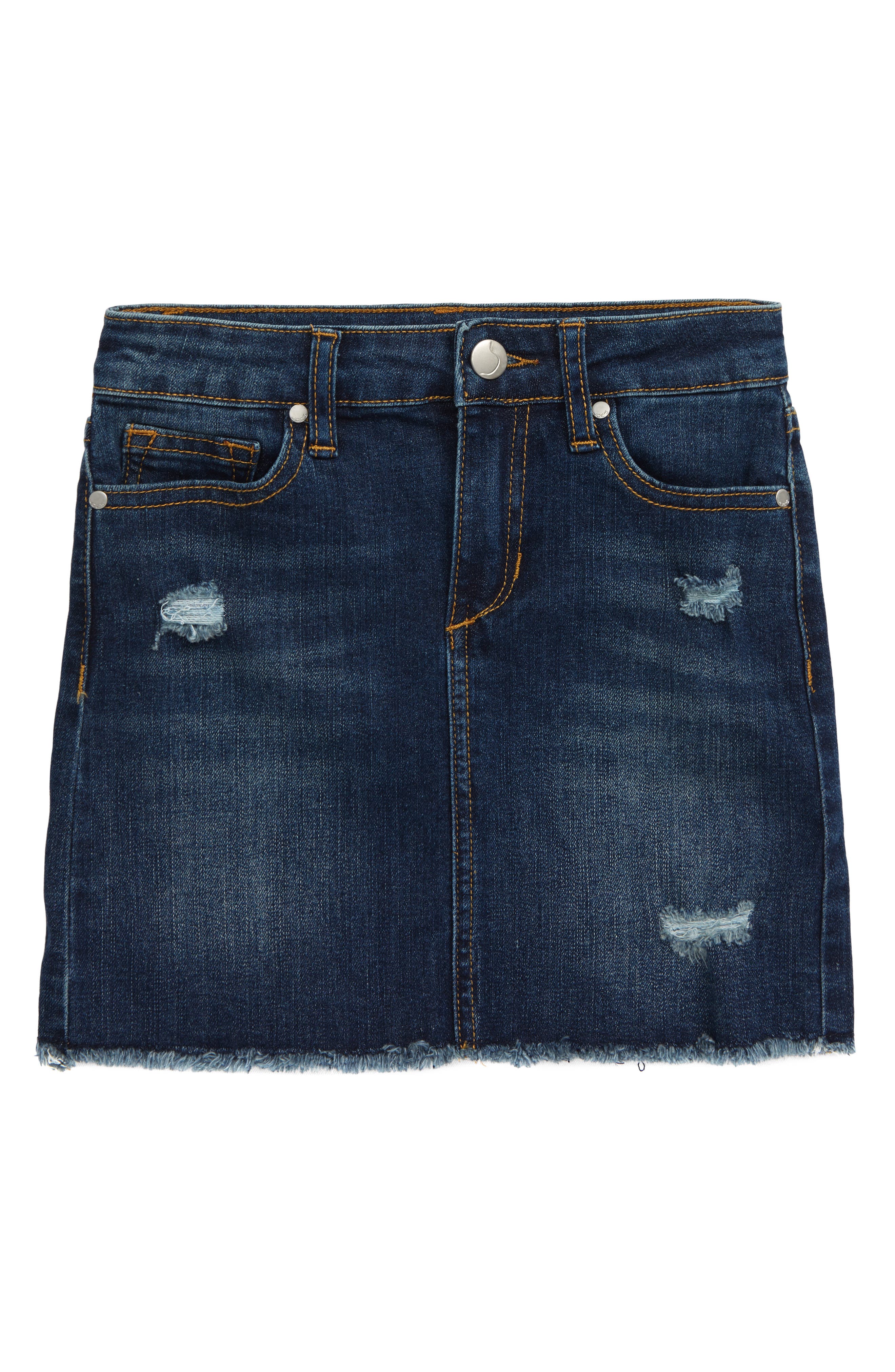 Joe's Jeans Kids' The Markie Distressed Cutoff Denim Skirt In Low Octane