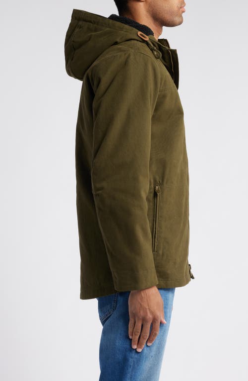 Shop Pendleton Brothers Hooded Canvas Jacket In Dark Olive