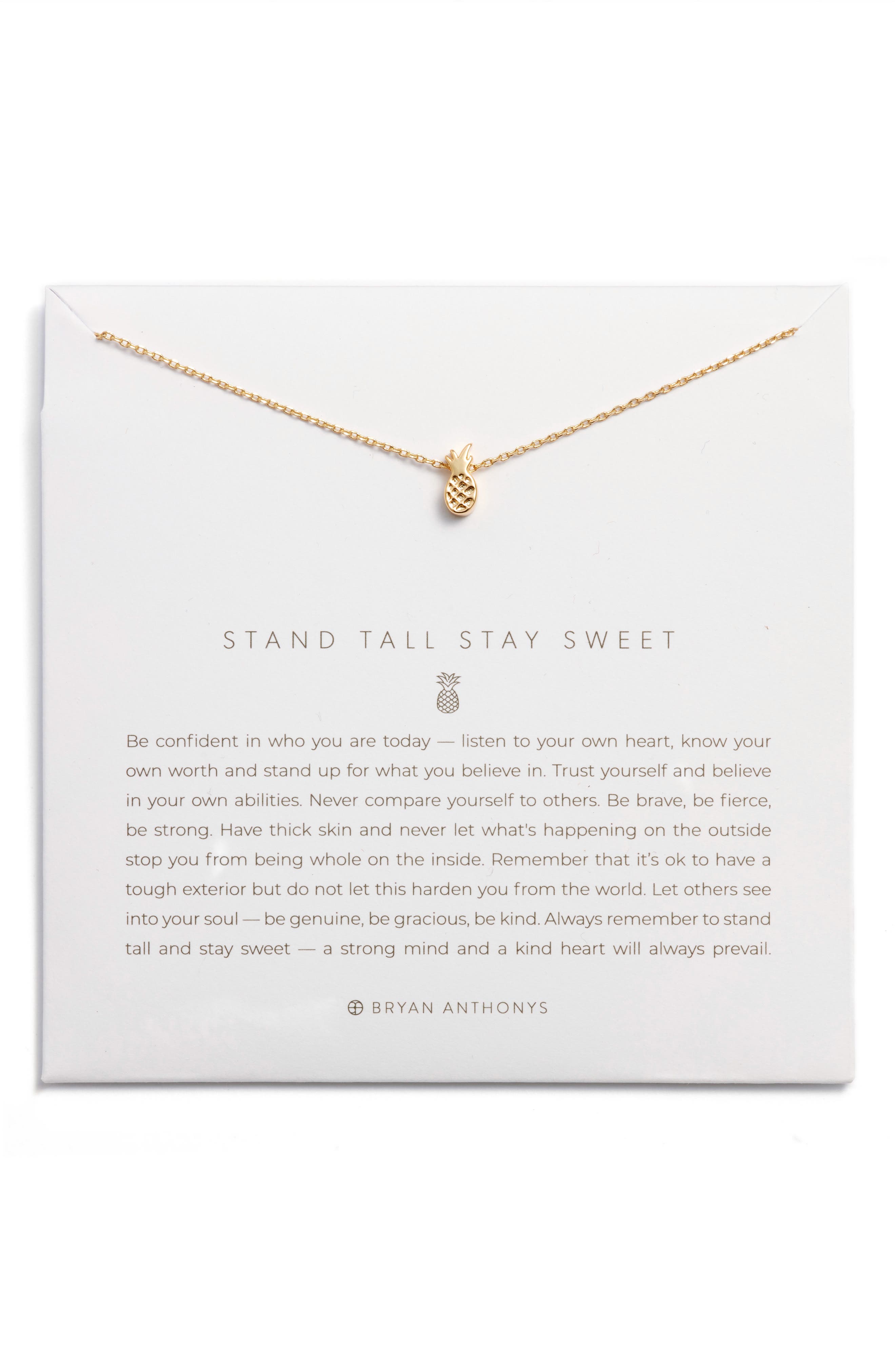 Bryan Anthonys Stand Tall Stay Sweet Pineapple Pendant Necklace in Gold at Nordstrom